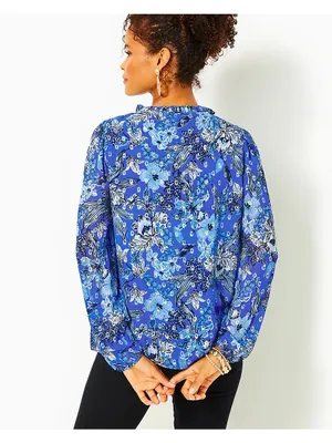 Lilly Pulitzer Giana Long Sleeve Top Alba Blue Cruisin’ Together thumbnail 2