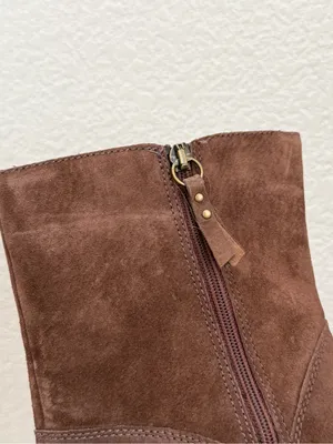 UGG Australia Brown Suede Bianka Heeled Booties 8 thumbnail 9