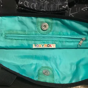 Roxy Black Tote Bag with Bird Pattern thumbnail 4