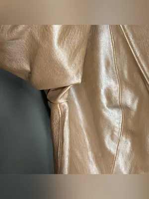 Chadwicks Vintage Y2K Champagne Gold Metallic Leather Blazer Tailored Capsule thumbnail 8