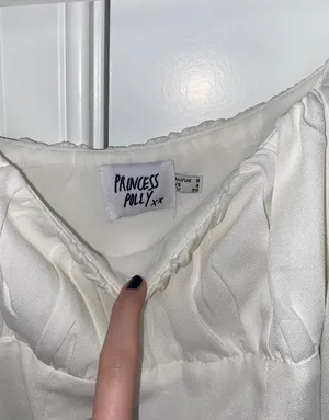 Princess Polly White Long Sleeve Crop Top thumbnail 3