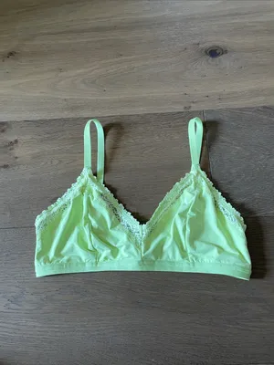 Aerie Lace Detail Non Padded Bra, Lime Size XL thumbnail 3