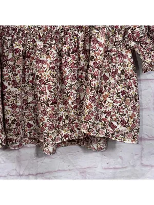 Max Studio Floral Smocked Peasant Blouse Size Large thumbnail 5