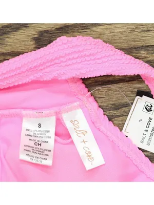 NWT Salt + Cove Ribbed Scrunch One-Piece Swimsuit SC251007PO Malibu pink S thumbnail 7