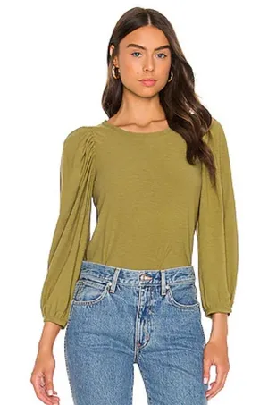 Nation LTD Revolve‎ Cecilia Balloon Sleeve Long Sleeve Tee Green Size Small thumbnail 1