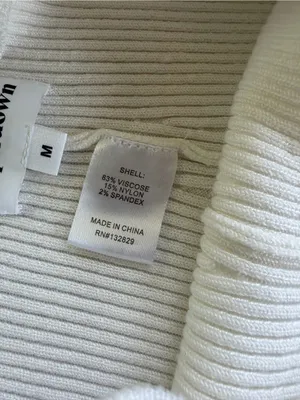 Superdown Ribbed Knit High Rise Pull-On Flare Pants White Ivory Size Medium thumbnail 5