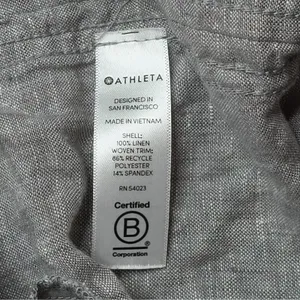 Athleta Cabo Linen Jogger Pants Women 8 Gray 100% Linen Drawstring Zip Pockets thumbnail 8
