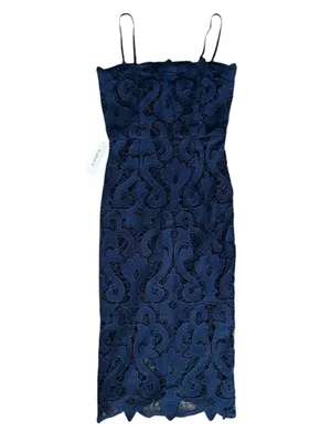 Bardot Women’s Lina Navy Lace Column Shift Square Neck Midi Dress Size 2 NWT thumbnail 2