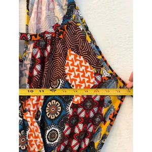 Chances R Womens Patchwork Print Jumpsuit Wide Leg‎ Halter Neck Multi Color L thumbnail 5