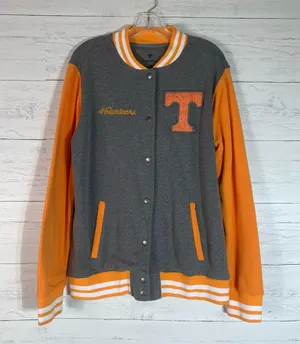 Tennessee Volunteers Fanatics Letterman Varsity Tri-Blend Jacket -Gray/Orange L thumbnail 1