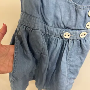 Urban Outfitters Womens Blue Denim Lyocell Romper Wrap Overalls Size XS thumbnail 6
