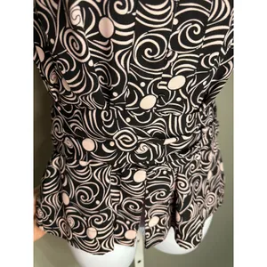 Millenium Black Pink Swirl Blouse Top Short Sleeve S Retro Indie‎ Twee Y2K 90's thumbnail 4