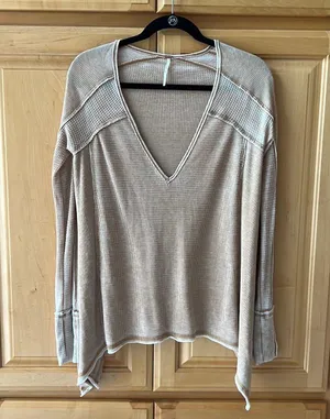 Free People Waffle Knit Long Sleeve thumbnail 1