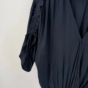 Ramy Brook Tilda Dress Women’s Size XXS Crossover Mini Ruffle Smocked navy blue thumbnail 10