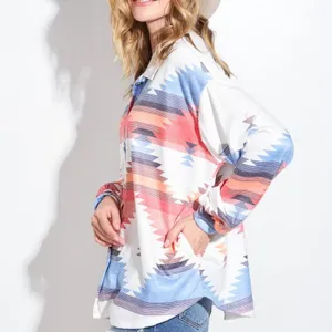 NWT Phil Love Small Tribal Print Shacket Oversized Button Up Aztec Boho Jacket thumbnail 4