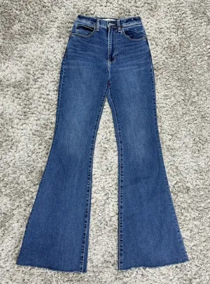 Abercrombie & Fitch The Flare Jeans Women’s Size 0/25 Blue Denim Boho High Rise thumbnail 1