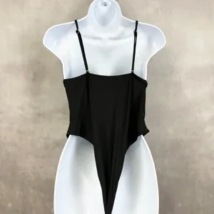 Cheeky High Cut Womens Swimsuit Size Large Black Gold Glam Beach Summer Resort‎ thumbnail 2