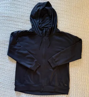 Mondetta Women’s Athletic Workout Gym Soft Zip Up Hood Black Jacket Hoodie Large thumbnail 1