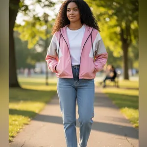 Victoria's Secret PINK Anorak full-zip windbreaker jacket sz medium thumbnail 6