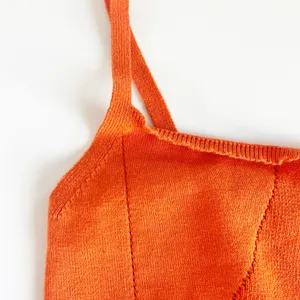 Peppermayo Womens Orange Eden Ribbed Knit Summer Festival‎ Crop Top Size S/M thumbnail 2