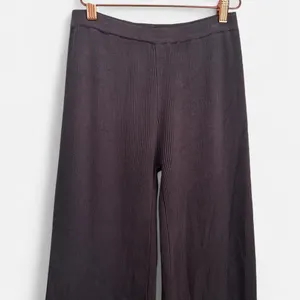Meshki Black Rue Ribbed Flared Knit Pants | Y2K Minimalist Streetwear | Small thumbnail 4
