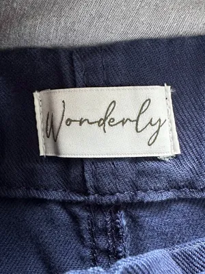 Wonderly Women's Size 10 Pleat Front Wide Leg Pants Navy Blue Office Work Casual thumbnail 5