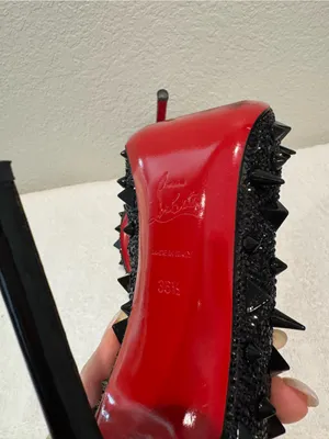 Christian Louboutin Black Spike Pigalili Potpourri Strass 120 Pumps 36.5 thumbnail 8