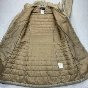 Patagonia Kai Lee Quilted Puffer Coat Lightweight Full Zip Jacket‎ Beige XS READ thumbnail 7