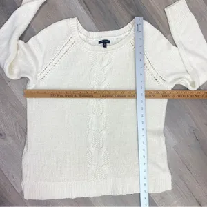 Apt. 9 Chunky Multi Knit Crew Neck‎ Tunic Sweater Cream Winter White XL thumbnail 11