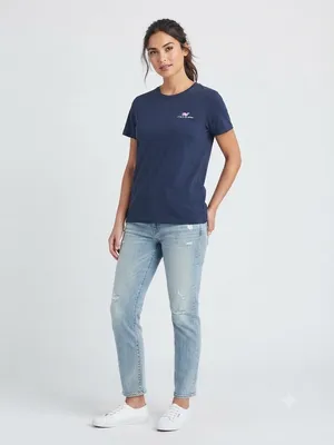VINEYARD VINES Whale Logo Tee M 16” p2p Navy EUC thumbnail 4