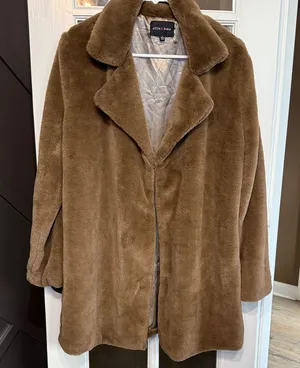 ELLIE & KATE Brown Faux Fur Teddy Bear Jacket Coat NWT Size Medium thumbnail 1