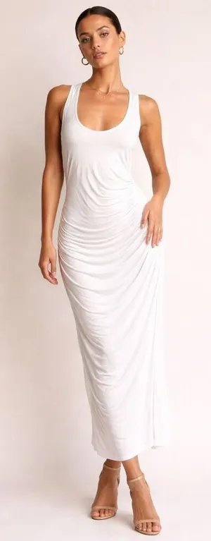 ✨Modern Citizen Ruched White Maxi Sz Small Tank Dress✨ thumbnail 1