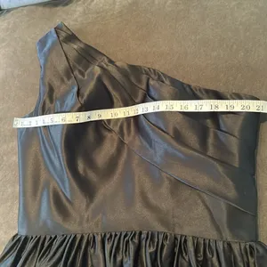 Women’s Black Satin One Shoulder Prom Party Formal Dress with Leg Slit Size 16 thumbnail 8