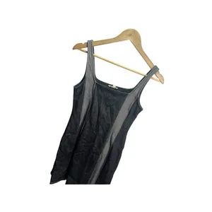 Moa Moa Women's Small Blue Denim Striped Mini Dress‎ Sleeveless Stretch thumbnail 3