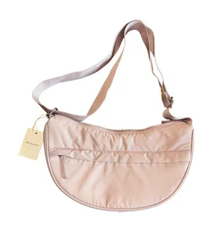 Primark Crossbody Bag Half Moon‎ Hobo Purse Adjustable Strap Pink thumbnail 1