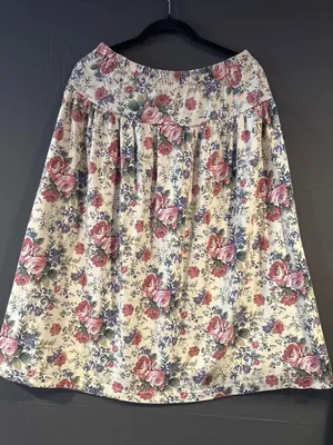 Vintage 80s 90s LA Transfer Floral Skirt Rose Cottagecore Prairie Made USA cotta thumbnail 1