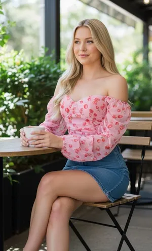 Fore Pink‎ Floral Mesh Ruched Bustier Crop Top Long Sleeve Square Neck Size L thumbnail 1