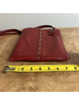 Coach Vintage Red Leather Grommet Lace-Up Crossbody Bag Y2K thumbnail 8