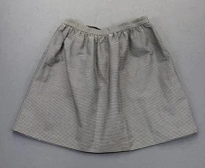Alice + Olivia Black White Striped‎ A-Line Mini Skirt Size 6 Exposed Zipper thumbnail 1
