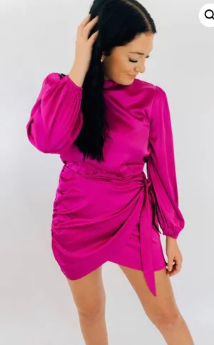 Entro Pink Satin Dress thumbnail 1