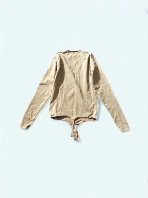 Skims Essentials Crewneck Bodysuit Long Sleeve Nude Size Small / Medium Shaping thumbnail 4
