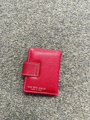 Vintage Red Leather Saks Fifth Ave mini wallet photo book thumbnail 3