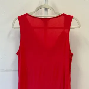 White House Black Market Red Cowl Neck Asymmetric Ring Sleeveless Top Small thumbnail 5