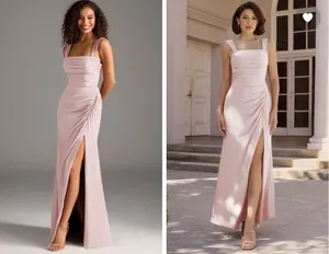 Azazie Dress Bridesmaid bushing pink chiffon thumbnail 2