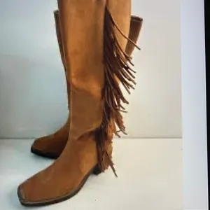 Women’s Fringe knee high side zipper suede boots thumbnail 3