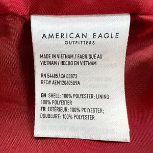 American Eagle Womens Large Fleece Teddy Jacket Red Full-Zip Pouch Pockets Cozy thumbnail 4