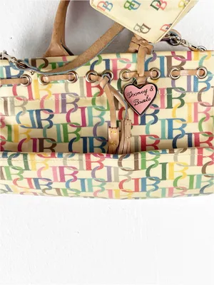 DOONEY & BOURKE Signature Logo Rainbow Zipper Heart Tag Matching Coin Purse Y2K thumbnail 13