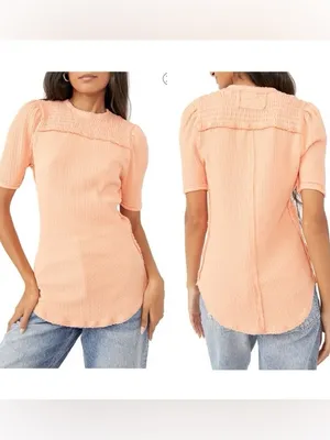 Free People Care Red Delicious T-Shirt - Sunset Drive thumbnail 2
