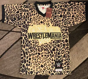 WWE Mitchell & Ness WrestleMania Vegas Leopard Print Jersey - Tan & Black thumbnail 1