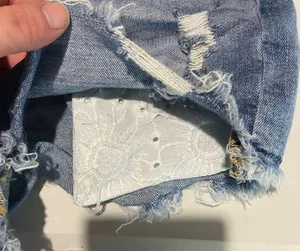 American Eagle Size 4 Curvy High Rise Shortie Light Wash Distressed Jean Shorts thumbnail 8